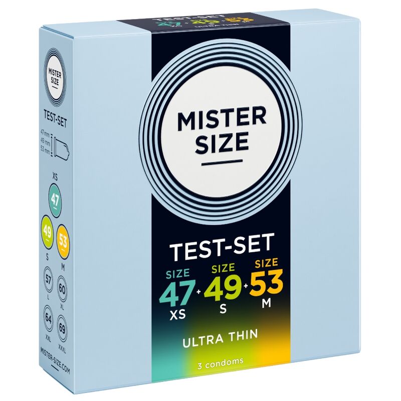 Mister Size Slim Kondom-Testpackung 47/49/53 mm – 3 Stück