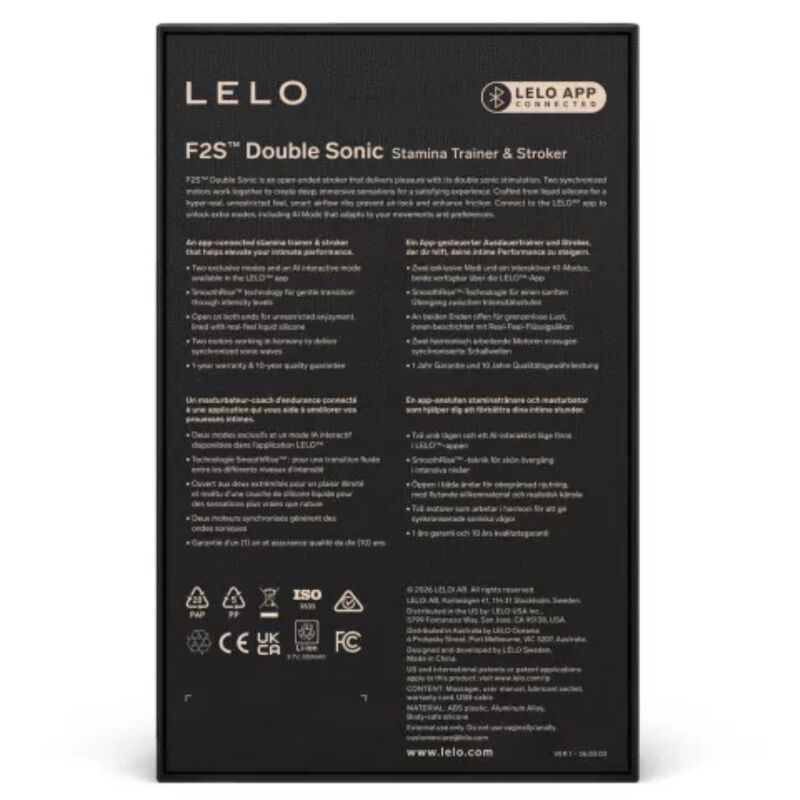 LELO - F2S DOUBLE SONIC MALE STROKER MIT DUALER SCHALLSTIMULATION TÜRKIS