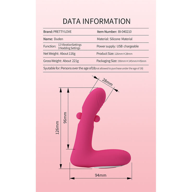 Pretty Love Duden Silikonvibrator – Pink