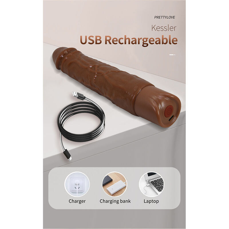 Pretty Love Kessler Stoßvibrator 22 cm – Braun