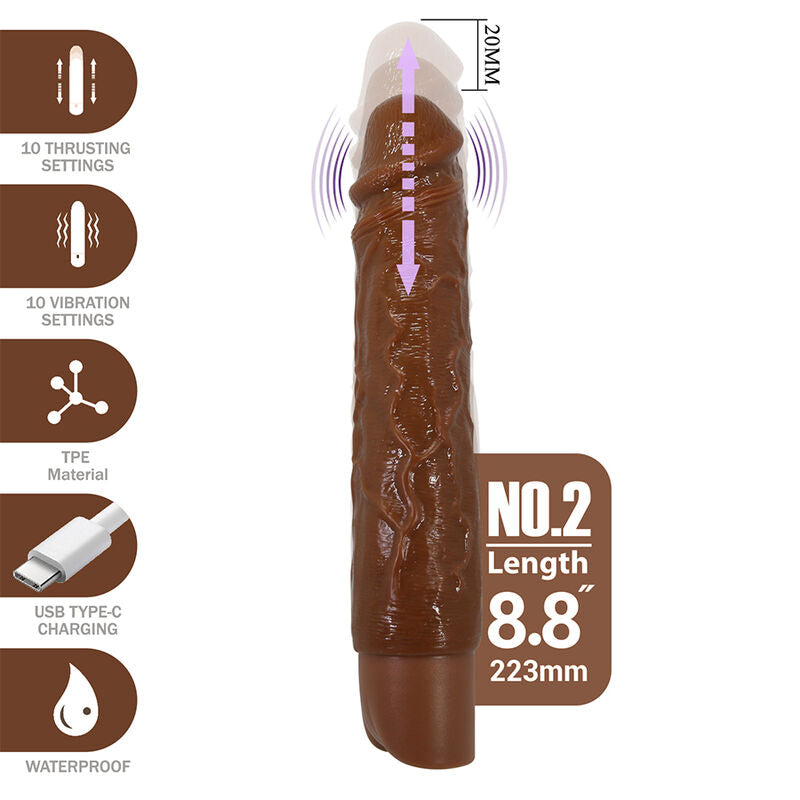 Pretty Love Kessler Stoßvibrator 22 cm – Braun