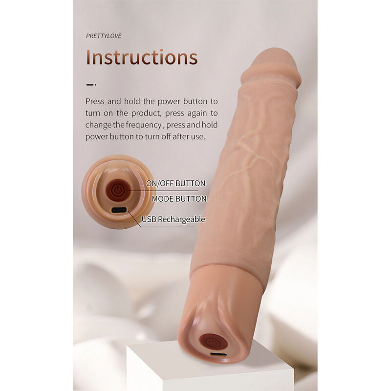 Pretty Love Kessler Stoßvibrator 22 cm – Natur