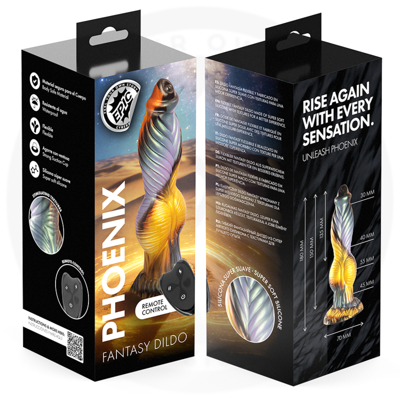 EPIC Phoenix vibrierender Silikon-Dildo mit Fernbedienung – 26,5 cm