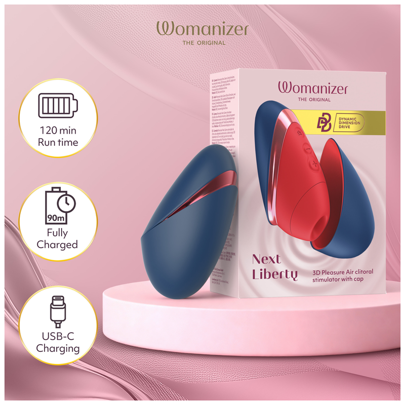 Womanizer Next Liberty Klitorisstimulator Blau/Rot – 3D Pleasure Air