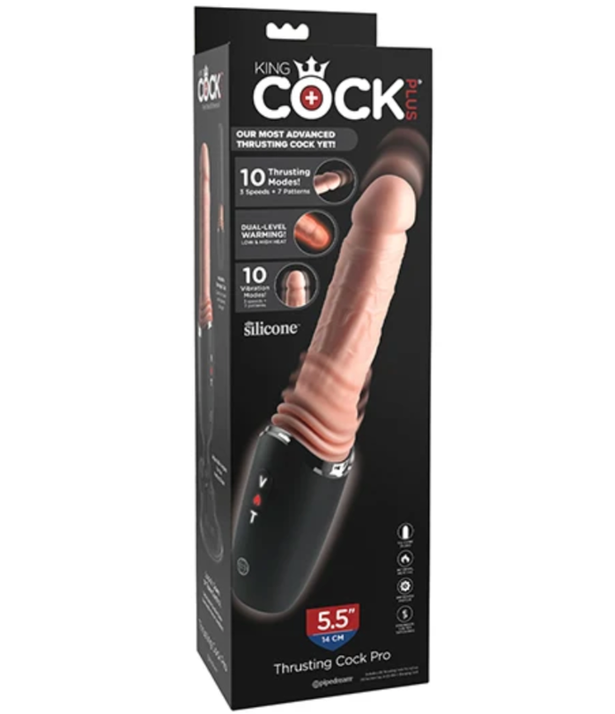 King Cock Plus Thrusting Cock Pro – Stoßvibrator mit Wärme, Light