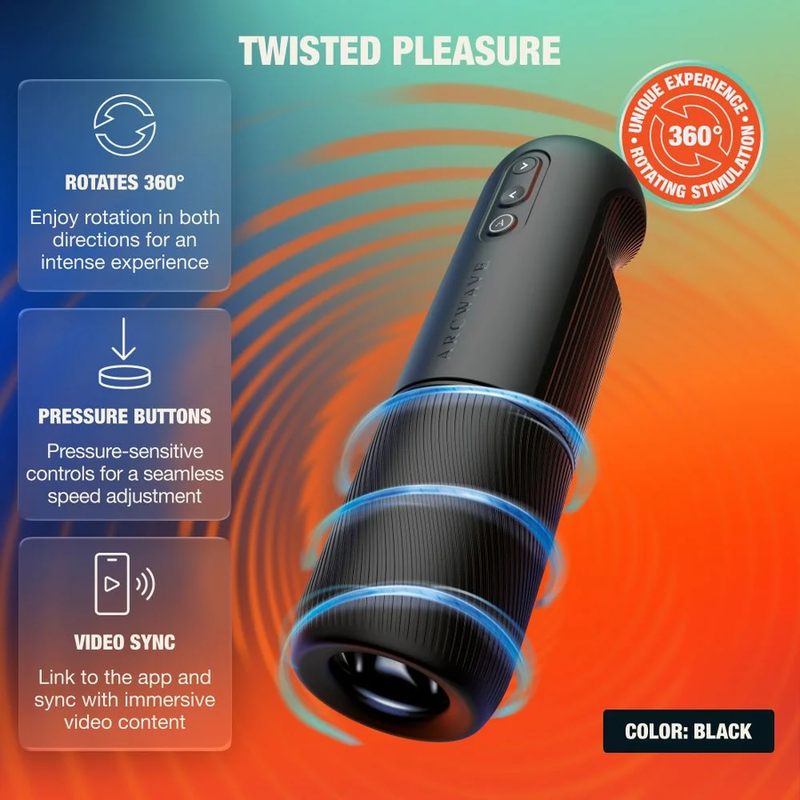 Arcwave Orbit rotierender Masturbator mit App – Schwarz