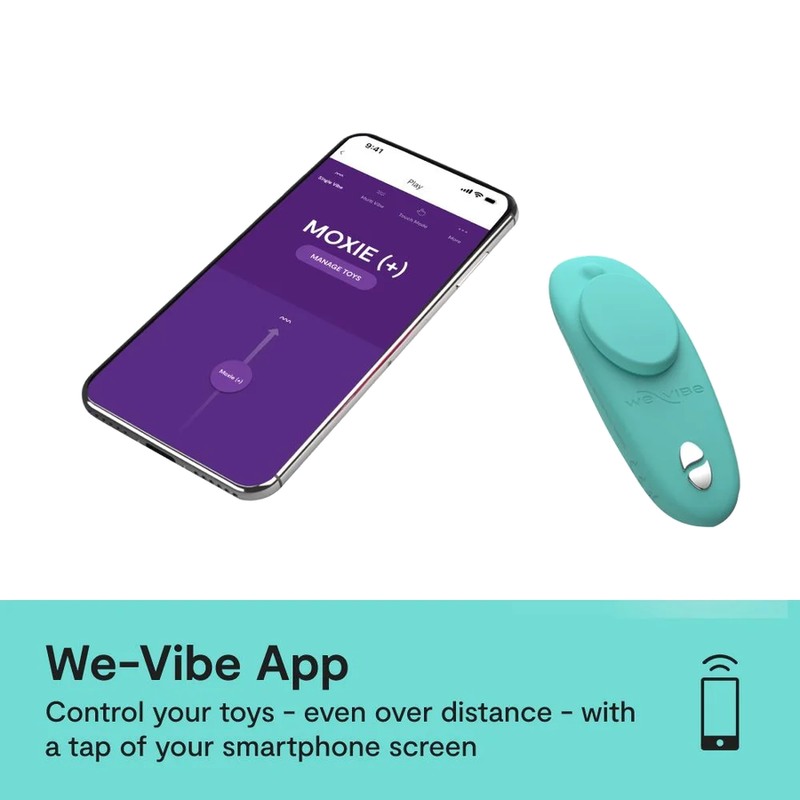 We-Vibe Moxie+ Slip-Vibrator mit Magnetclip & App – Aqua