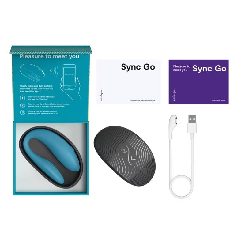 We-Vibe Sync Go Paarvibrator mit App und Reiseetui – Türkis