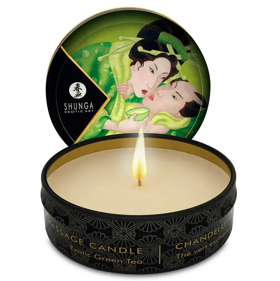 SHUNGA - MINI CARESS BY CANDELIGHT MASSAGEKERZE T GRÜN 30 ML - Vanelion Paradise