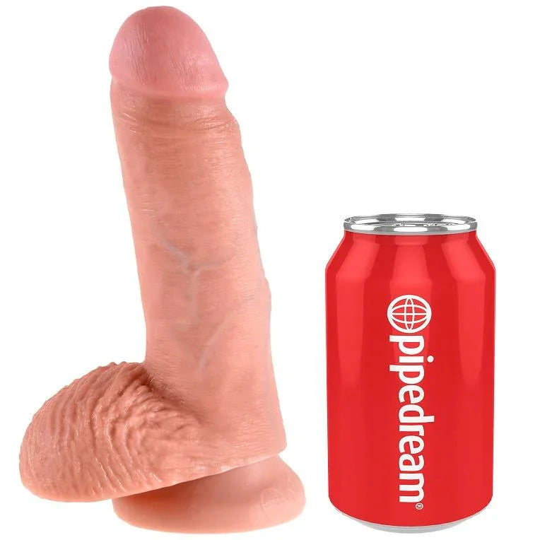 KING COCK - 7 DILDO FLEISCH MIT EIER 17.8 CM - Vanelion Paradise