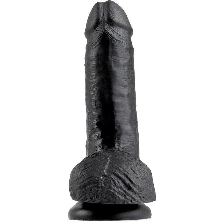 KING COCK - 7 DILDO SCHWARZ MIT EIER 17.8 CM - Vanelion Paradise