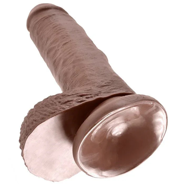 KING COCK - 7 DILDO BRAUN MIT EIER 17.8 CM - Vanelion Paradise