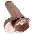 KING COCK - 7 DILDO BRAUN MIT EIER 17.8 CM - Vanelion Paradise