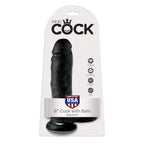KING COCK - 8 DILDO SCHWARZ MIT EIER 20.3 CM - Vanelion Paradise