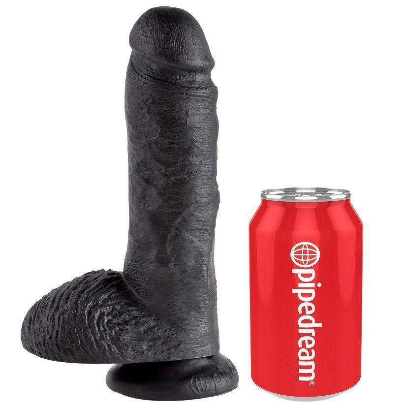 KING COCK - 8 DILDO SCHWARZ MIT EIER 20.3 CM - Vanelion Paradise