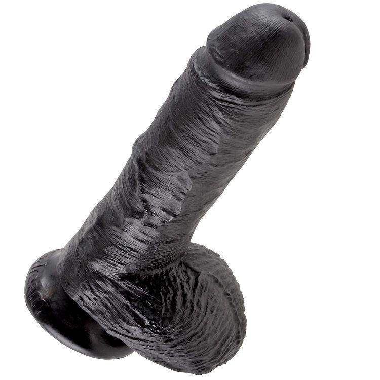 KING COCK - 8 DILDO SCHWARZ MIT EIER 20.3 CM - Vanelion Paradise