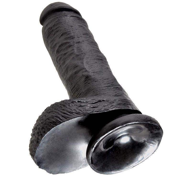 KING COCK - 8 DILDO SCHWARZ MIT EIER 20.3 CM - Vanelion Paradise