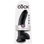 KING COCK - 9 DILDO SCHWARZ MIT EIER 22.9 CM - Vanelion Paradise
