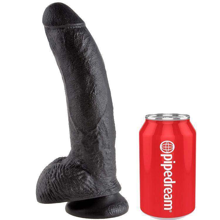 KING COCK - 9 DILDO SCHWARZ MIT EIER 22.9 CM - Vanelion Paradise