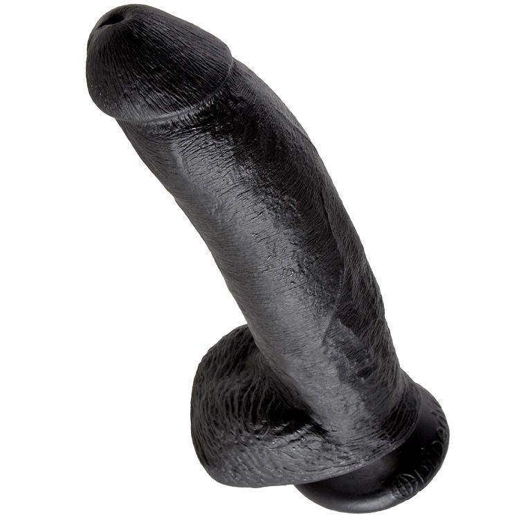 KING COCK - 9 DILDO SCHWARZ MIT EIER 22.9 CM - Vanelion Paradise