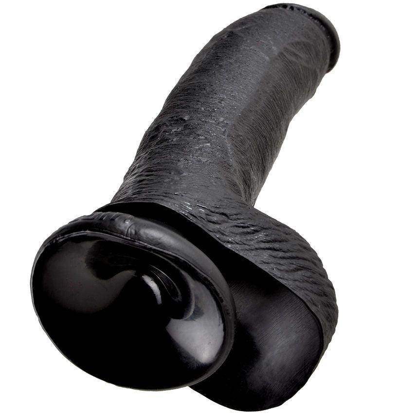 KING COCK - 9 DILDO SCHWARZ MIT EIER 22.9 CM - Vanelion Paradise