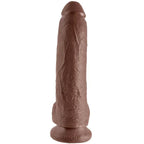 KING COCK - 9 DILDO BRAUN MIT EIER 22.9 CM - Vanelion Paradise