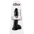 KING COCK - 10 DILDO SCHWARZ MIT EIER 25.4 CM - Vanelion Paradise
