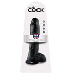 KING COCK - 10 DILDO SCHWARZ MIT EIER 25.4 CM - Vanelion Paradise