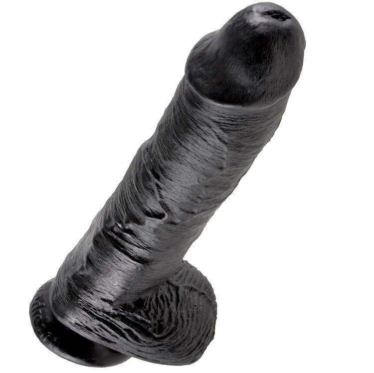 KING COCK - 10 DILDO SCHWARZ MIT EIER 25.4 CM - Vanelion Paradise