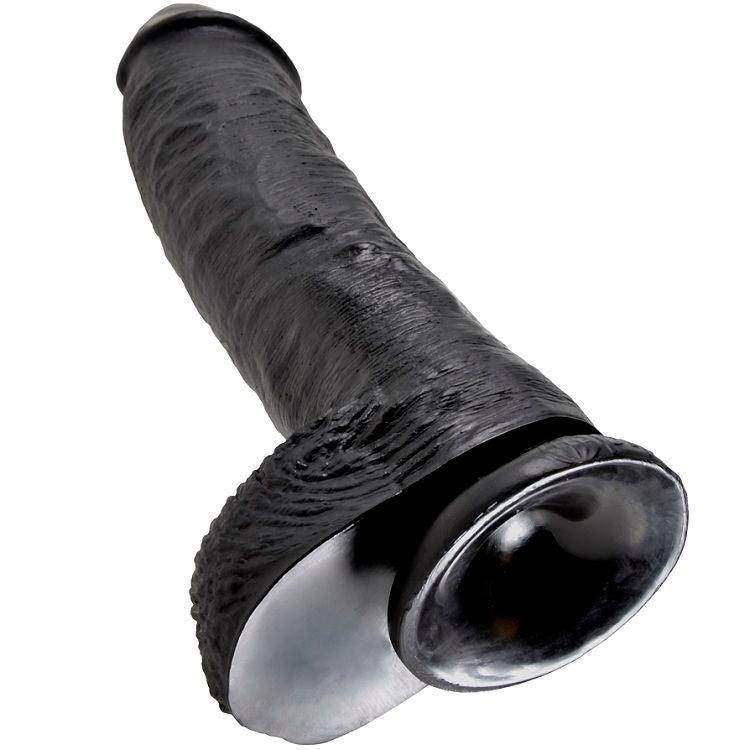 KING COCK - 10 DILDO SCHWARZ MIT EIER 25.4 CM - Vanelion Paradise