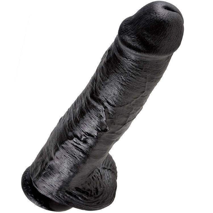 KING COCK - 11 DILDO SCHWARZ MIT EIER 28 CM - Vanelion Paradise