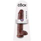 KING COCK - 11 DILDO BRAUN MIT EIER 28 CM - Vanelion Paradise
