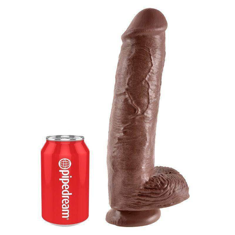 KING COCK - 11 DILDO BRAUN MIT EIER 28 CM - Vanelion Paradise