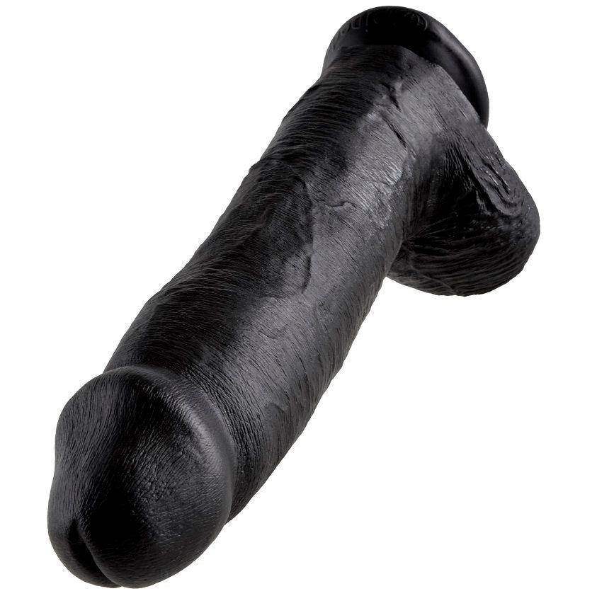 KING COCK - 12 DILDO SCHWARZ MIT EIER 30.48 CM - Vanelion Paradise