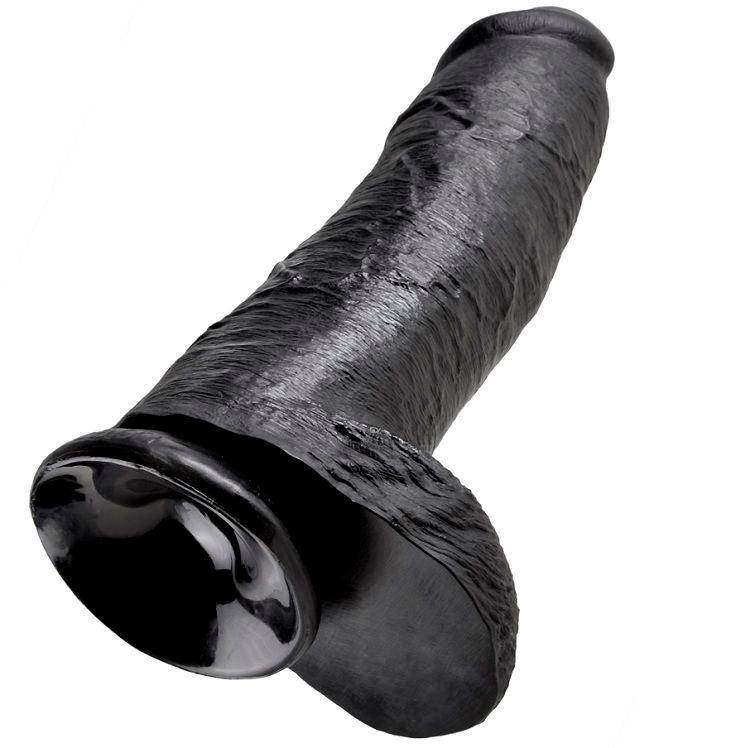KING COCK - 12 DILDO SCHWARZ MIT EIER 30.48 CM - Vanelion Paradise