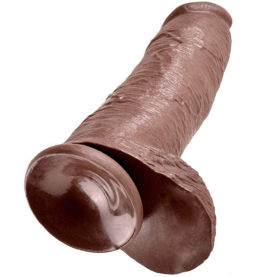 KING COCK - 12 DILDO BRAUN MIT EIER 30.48 CM - Vanelion Paradise