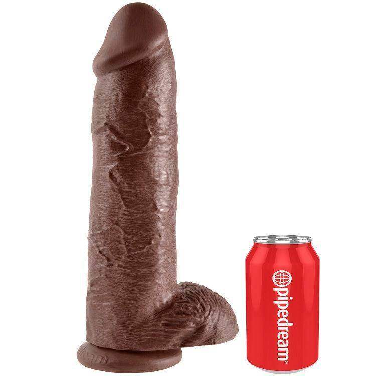 KING COCK - 12 DILDO BRAUN MIT EIER 30.48 CM - Vanelion Paradise