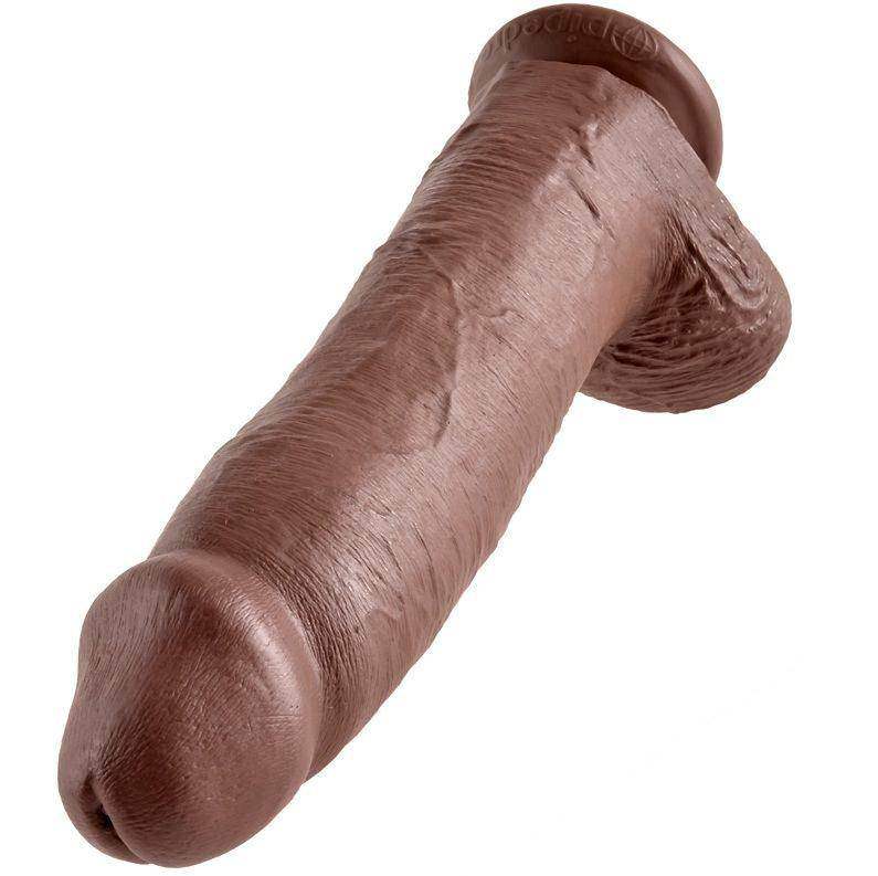 KING COCK - 12 DILDO BRAUN MIT EIER 30.48 CM - Vanelion Paradise
