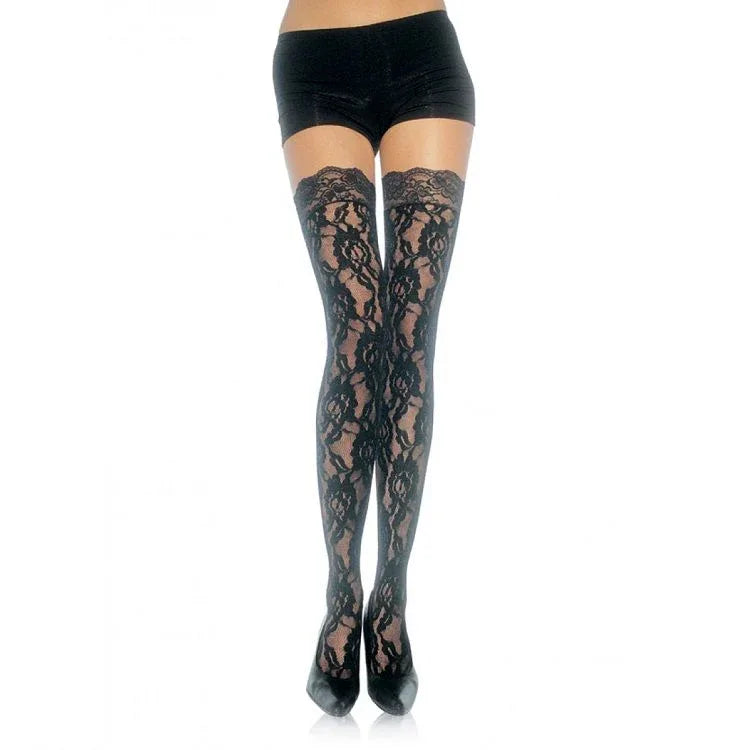 LEG AVENUE - FLORAL SPITZENSTRÜMPFE - Vanelion Paradise