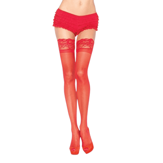 LEG AVENUE - ROTE STRUMPFHOSE MIT SELBSTKLEBENDER SPITZE