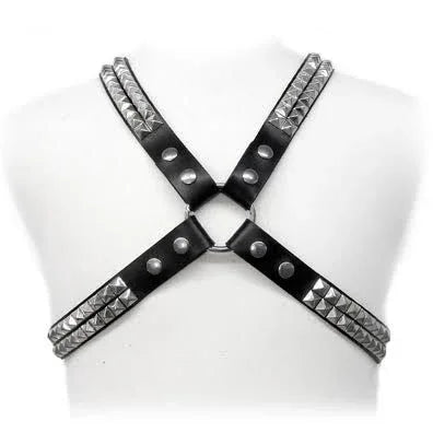 LEATHER BODY - PYRAMID STUD HARNESS - Vanelion Paradise