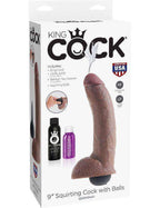 KING COCK - REALISTISCHER BRAUNER EJAKULATOR-PENIS 22.86 CM - Vanelion Paradise