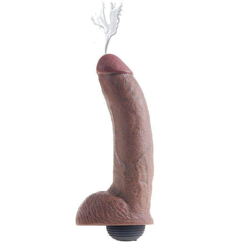 KING COCK - REALISTISCHER BRAUNER EJAKULATOR-PENIS 22.86 CM - Vanelion Paradise