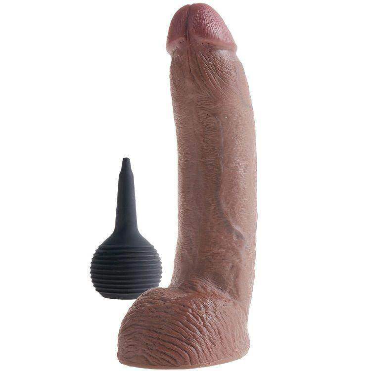 KING COCK - REALISTISCHER BRAUNER EJAKULATOR-PENIS 22.86 CM - Vanelion Paradise