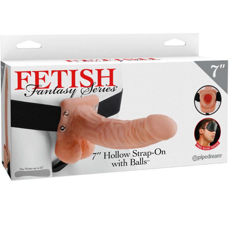 FETISH FANTASY SERIES - 7 HOHL STRAP-ON MIT BLLEN 17,8 CM FLEISCH