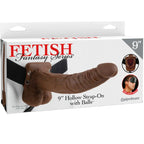 FETISH FANTASY SERIES - 9 HOHL STRAP-ON MIT BLLEN 22,9 CM BRAUN - Vanelion Paradise