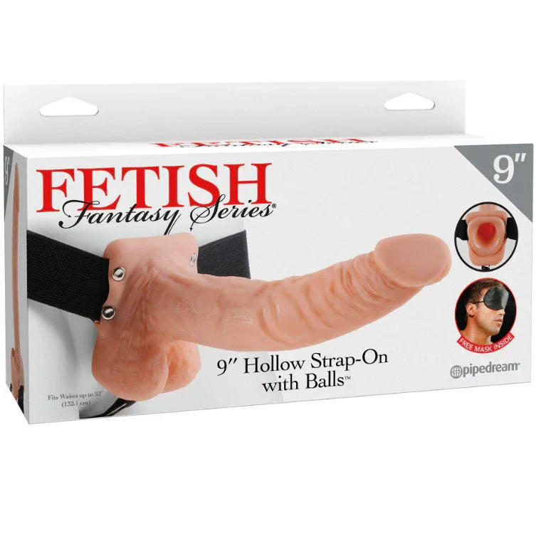 FETISH FANTASY SERIES - 9 HOHL STRAP-ON MIT BLLEN 22,9 CM FLEISCH - Vanelion Paradise