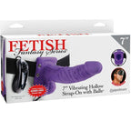 FETISH FANTASY SERIES - 7 HOLLOW STRAP-ON VIBRIEREND MIT BLLEN 17,8CM LILA - Vanelion Paradise