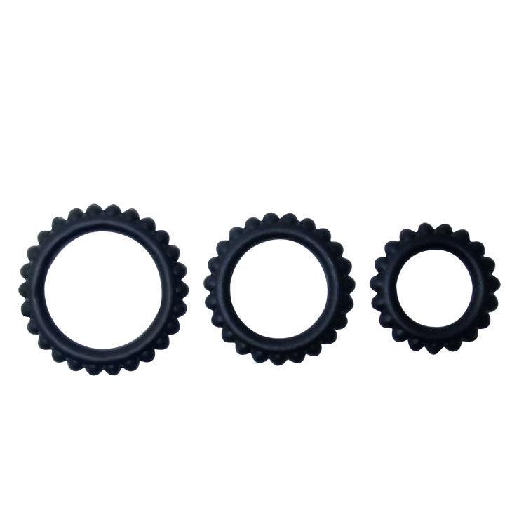 BAILE - TITAN SET 3STK COCKRING SCHWARZ 2.8 + 2.4 + 1.9 CM