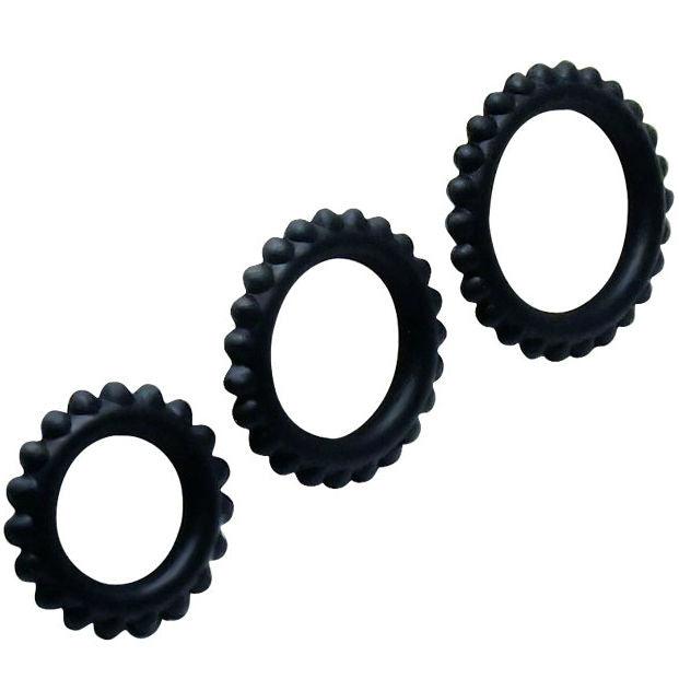 BAILE - TITAN SET 3STK COCKRING SCHWARZ 2.8 + 2.4 + 1.9 CM